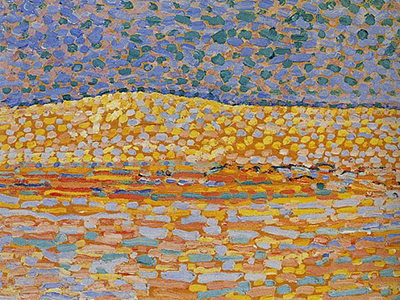 Pointillist Dune Study, Crest at Left Piet Mondrian